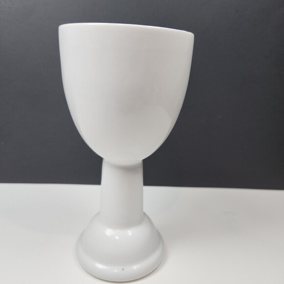 Autom Church Goblet Chalice 6 inch Ceramic White Gold Cross Blessing Cup - Picture 3 of 7